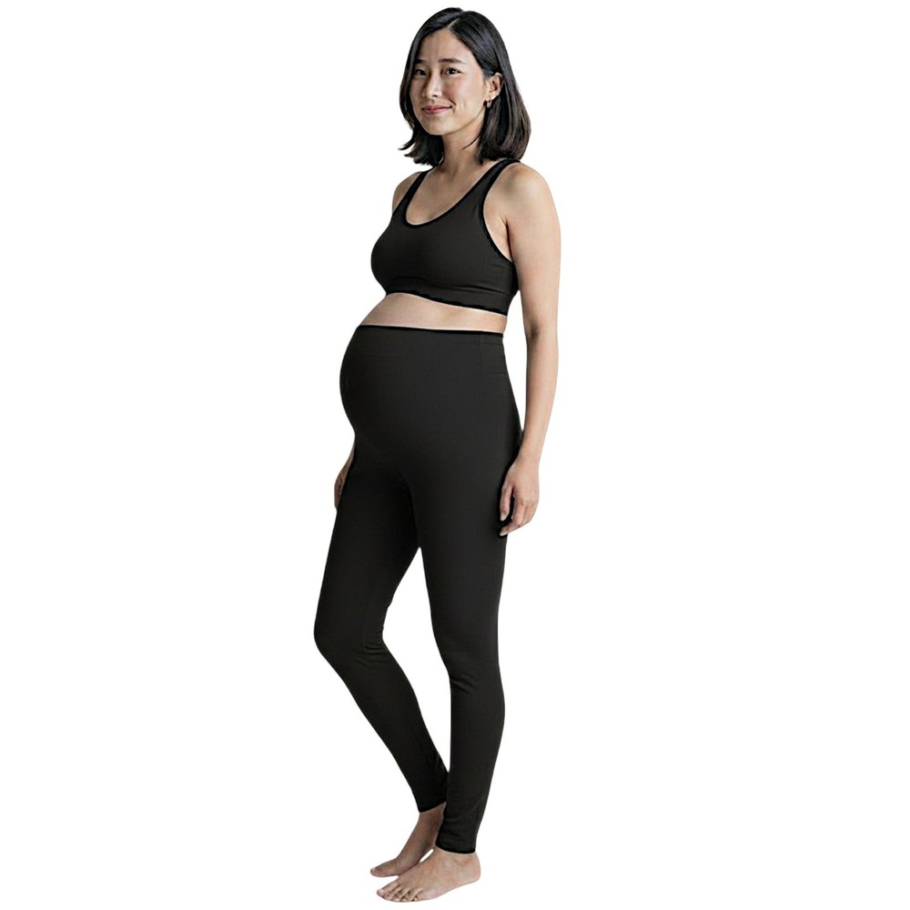Seraphine Overbump Leggings S Wom Maternity Black Tammy Over Belly Seamless NEW - Picture 1 of 14